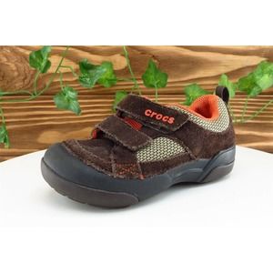 Crocs Toddler Boys 11 Medium Brown Running‎ Leather